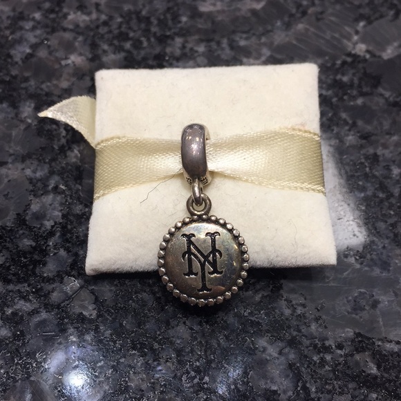 Authentic pandora ny mets dangle charm - Picture 1 of 2